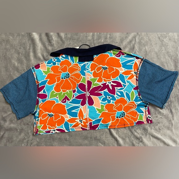 We the free on a boat polo tee coastal combo oversized size small - Picture 9 of 10